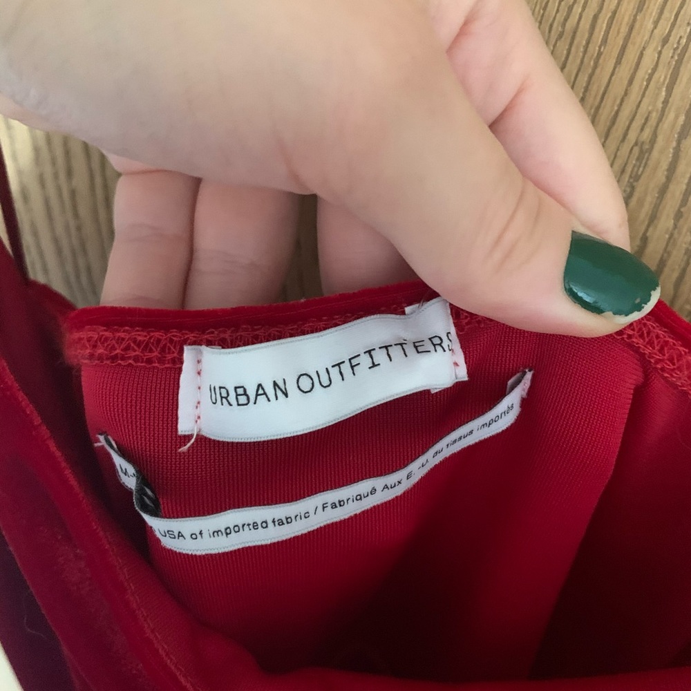 Red velvet urban outfitters dress